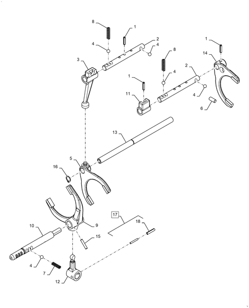 Diagrams of all the parts for the Workmaster 50-21.140.AE[01] - GEAR SHIFTING UNIT at BRIM:Parts.