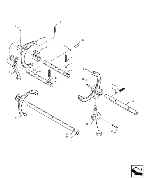 Diagrams of all the parts for the Workmaster 50-21.140.AE[05] - GEAR SHAFT, 8X8 SYNCHRO at BRIM:Parts.