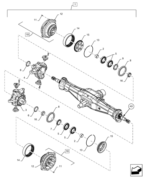 Diagrams of all the parts for the Workmaster 50-25.100.AD[02] - STEERING, KNUCKLE ASSEMBLY at BRIM:Parts.