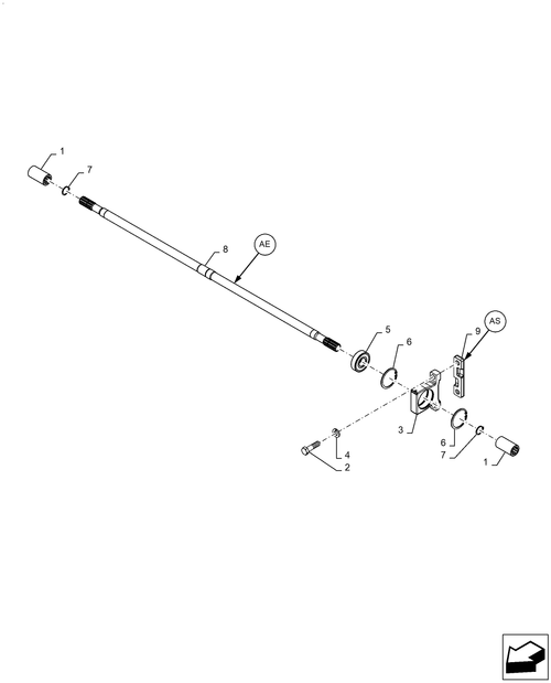 Diagrams of all the parts for the Workmaster 50-25.310.AE[01] - TRANSMISSION SHAFT at BRIM:Parts.