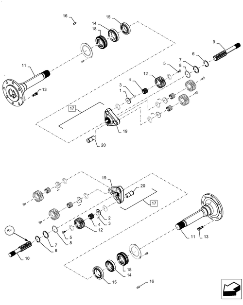Diagrams of all the parts for the Workmaster 50-27.120.AF[03] - FINAL DRIVE, PLANETARY at BRIM:Parts.
