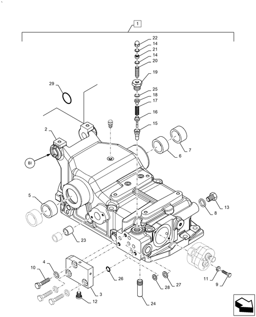 Diagrams of all the parts for the Workmaster 50-35.100.AB[03] - HYDRAULIC POWER LIFT HOUSING... at BRIM:Parts.