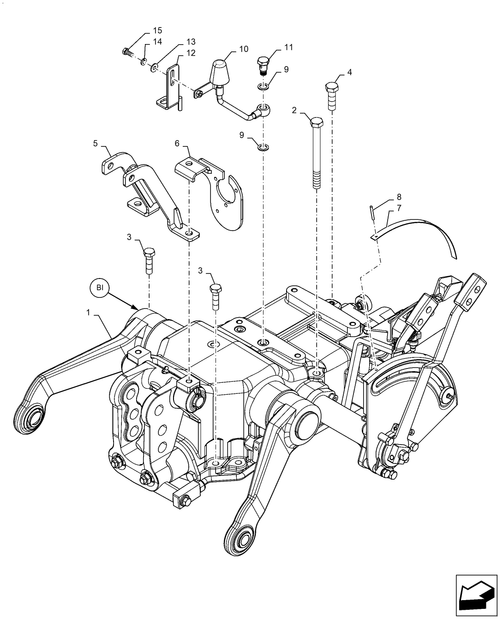 Diagrams of all the parts for the Workmaster 50-35.100.AP[10] - HYDRAULIC LIFT ASSY, W/ FCV & ... at BRIM:Parts.
