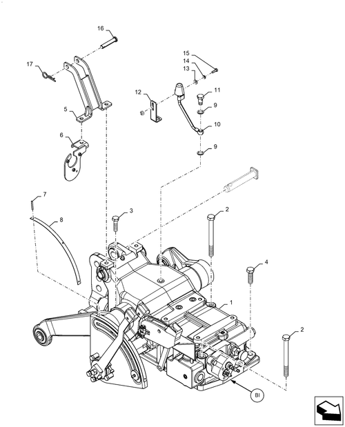 Diagrams of all the parts for the Workmaster 50-35.100.AP[24] - HYDRAULIC ASSY LIFT W/ FCV ... at BRIM:Parts.