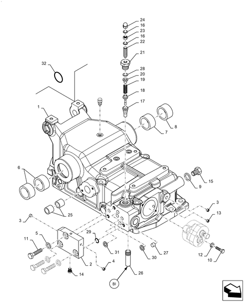 Diagrams of all the parts for the Workmaster 50-35.100.AP[31] - HYDRAULIC LIFT HOUSING ASSY... at BRIM:Parts.