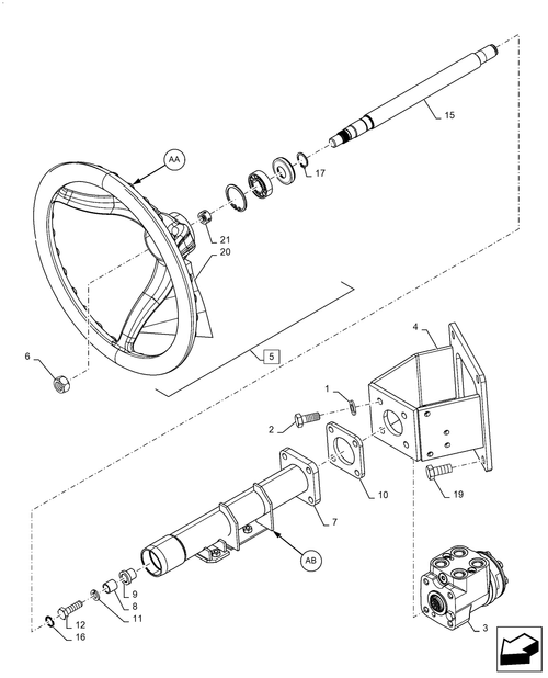 Diagrams of all the parts for the Workmaster 50-41.101.AB[01] - STEERING WHEEL BOX at BRIM:Parts.