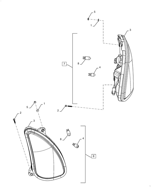 Diagrams of all the parts for the Workmaster 50-55.404.AQ[01] - HEADLIGHT, LH, RH at BRIM:Parts.