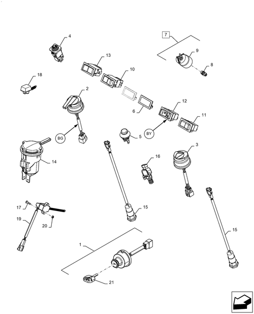 Diagrams of all the parts for the Workmaster 50-55.512.BG[02] - MAIN CONTROL SWITCHES at BRIM:Parts.