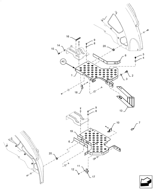 Diagrams of all the parts for the Workmaster 50-90.118.CB[01] - FOOT BOARD at BRIM:Parts.