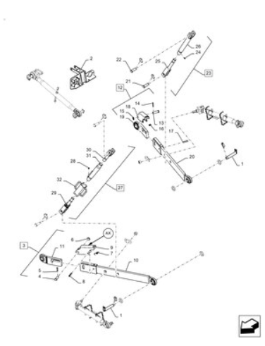 Workmaster 50-37.120.AX[01] - 3 POINT HITCH, LINK, ARM,  ...