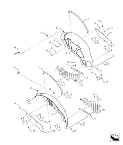 Workmaster 50-90.116.AC[07] - FENDER ASSEMBLYY, REAR, 4WD