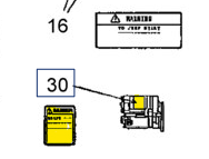 SBA190196684 DECAL - DANGER, Start Engine Only from Operator's Seat