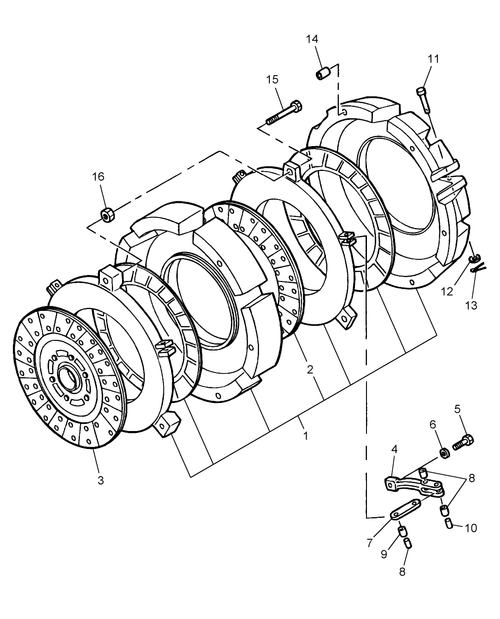 TC30 03-07A03 CLUTCH ASSEMBLY, DOUBLE, 9 X 3 W/LIVE PTO