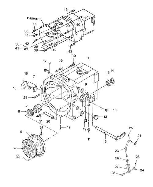TC30 03-07A04 CLUTCH & CLUTCH CASE, W/HST