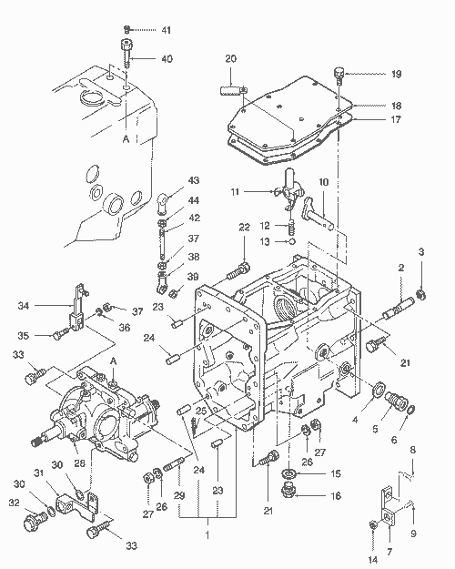 TC30 03-07D01 FRONT TRANSMISSION CASE & SHIFTER, W/HST
