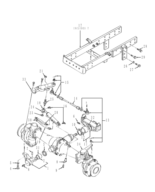 TC30 06-03B01 FRONT AXLE W/FWD