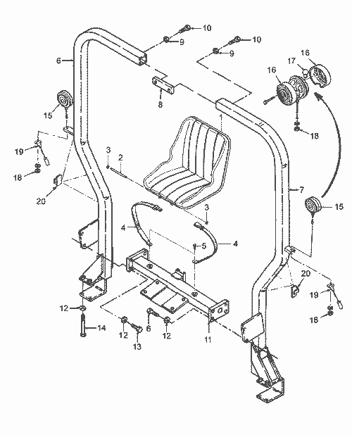 TC30 16-13B01 ROLLBAR, SEAT & SEAT BELT