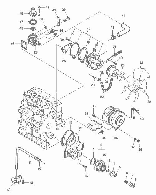 TC29DA 01-01.08 OIL PUMP, WATER PUMP, ALTERNATOR