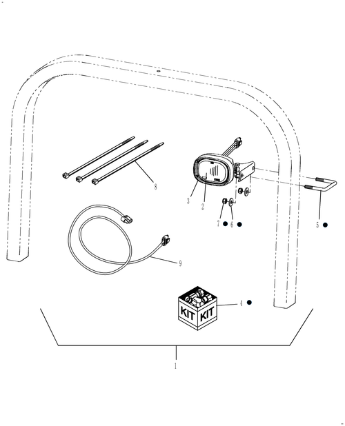 TC29DA 06-06.11 WORKLIGHT KIT ROPS MOUNTED