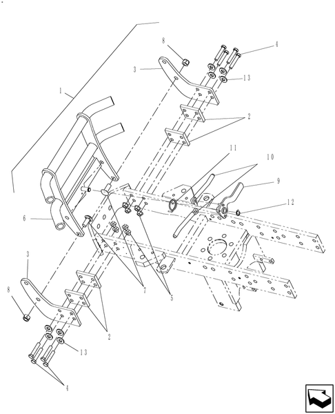 TC31DA 08.03 - GRILLE GUARD KIT, STANDARD FRONT AXLE  - 719849056