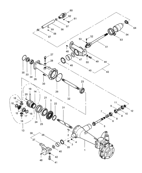 TC34DA-04.05 - FRONT DIFFERENTIAL GEARS, W/FWD & W/SUPER STEER