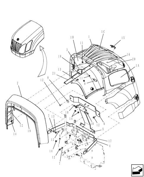 TC35A-08.05 - HOOD - ON & ABOVE PIN G611222 TC35A-45A &G611212 TC35DA-45DA