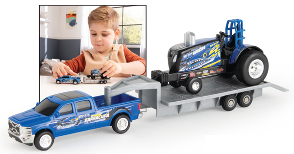 ERT47570 1:64 Puller Toy Set with Truck and Trailer