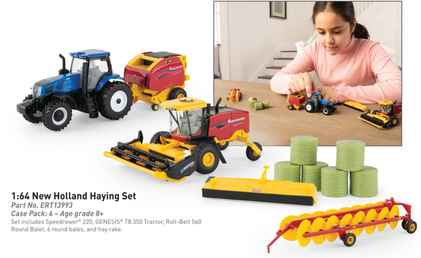 ERT13993 1:64 New Holland Haying Toy Set