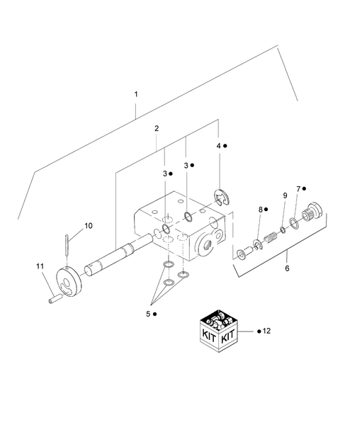 Diagram of all the parts for the TC55DA-07.01.01 - PTO CONTROL VALVE at BRIM:Parts.
