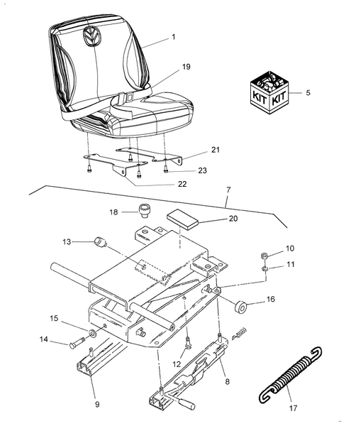 Diagram of all the parts for the TC55DA-10.01 - SEATS & BRACKETS at BRIM:Parts.