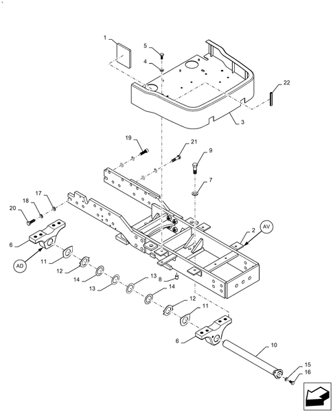 Workmaster 60 - FRONT AXLE SUPPORT, 2WD