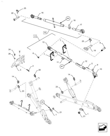 Workmaster 60 - 3 POINT HITCH, LINK, STABILIZER, UPPER, LINK, ASSY, FLEX  ENDS