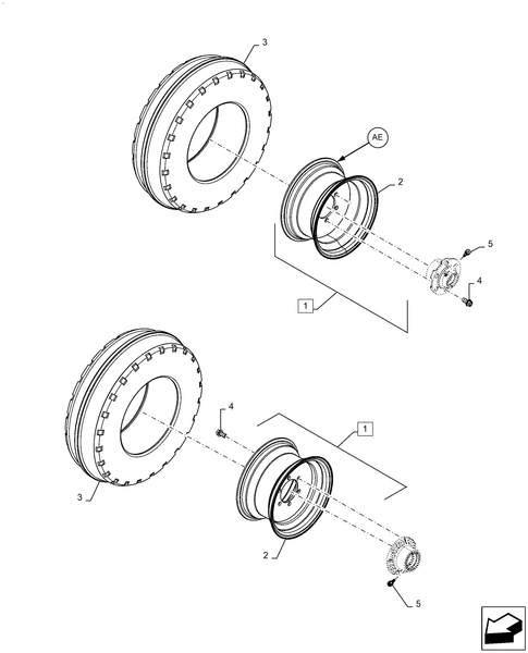 Workmaster 60-44.511.AE[05] - FRONT, WHEEL ASSY, 2WD