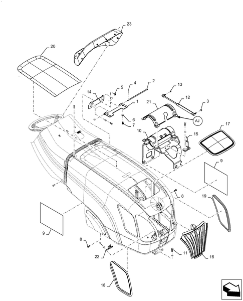 Workmaster 60 - ENGINE HOOD SHIELD, USE FROM MODEL YEAR '17