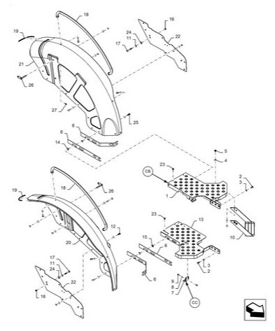 Workmaster 60-90.118.CB[05] - FOOT BOARD, ASSY, LH, RH