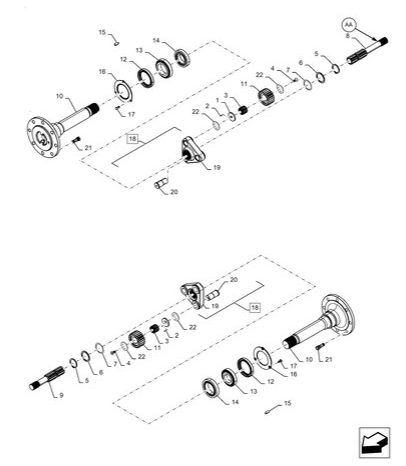 Workmaster 60 - REDUCTION, SHAFT, FINAL 8INCH IMPROVED SUN WITH SAME LENGTH WITH CURRENT SEALING