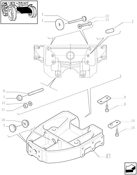 TM120-1.21.1/04[01] - (VAR.416) SUPPORT FOR 4WD SUPERSTEER FRONT AXLE