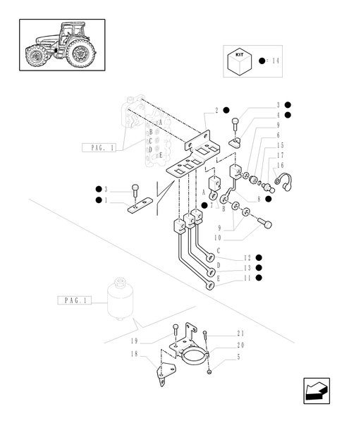 TM120-1.29.6/02[02] - (VAR.281) FULL POWER-SHIFT TRANS. 18X6 (40 KPH-4WD) AND 17X6 (30 KPH) - HYDRAULIC GEARBOX CONTROL - C5439