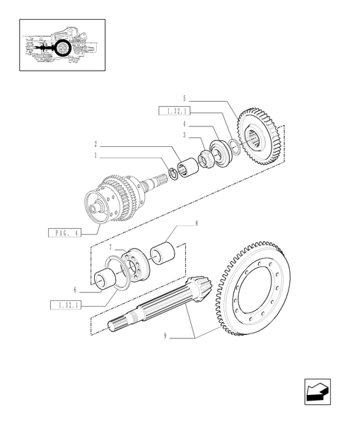 TM120-1.32.1/03[06] - (VAR.281) FULL POWER-SHIFT TRANS. 18X6 (40 KPH-4WD) AND 17X6 (30 KPH) - CENTRAL REDUCTION GEARS