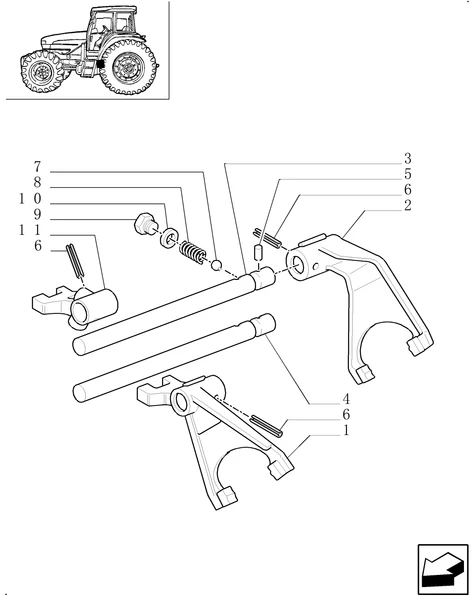 TM120-1.32.2/01[03] - MECHANICAL GEAR BOX 20X16 (40 KM/H) / CENTRAL REDUCTION GEAR CONTROLS