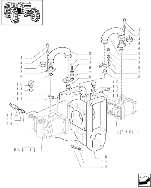 TM120-1.32.8/01[02] - MECHANICAL GEAR BOX 20X16 (40 KM/H) / PUMPS FOR HYDRAULIC SYSTEM AND LIFT