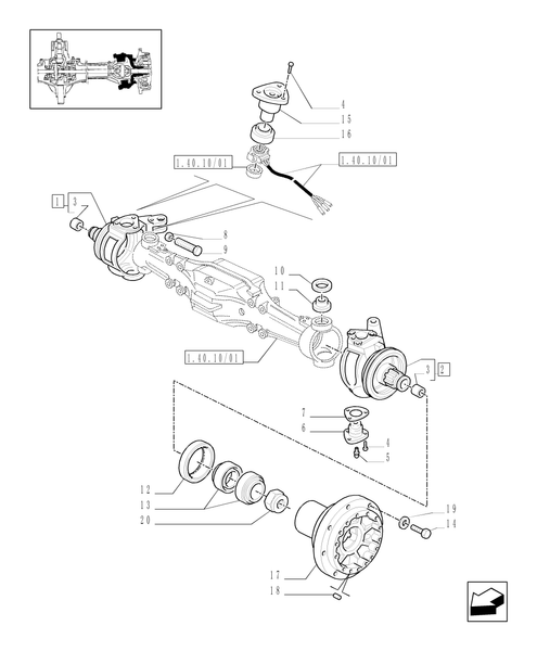 TM120-1.40.10/02[01] - (VAR.521) CLASS 4 4WD FRONT AXLE SUPERSTEER WITH ''TERRALOCK'' - HUBS - C5196