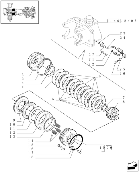 TM120-1.40.2/09 - (VAR.416) SUPERSTEER FRONT AXLE - HYDRAULIC DIFFERENTIAL LOCK - 4WD