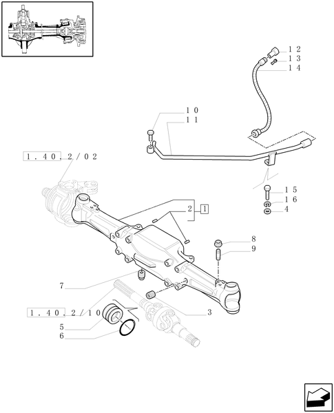 TM120-1.40.2/01[01A] - (VAR.416) SUPERSTEER FRONT AXLE 4WD - BOX - D5417