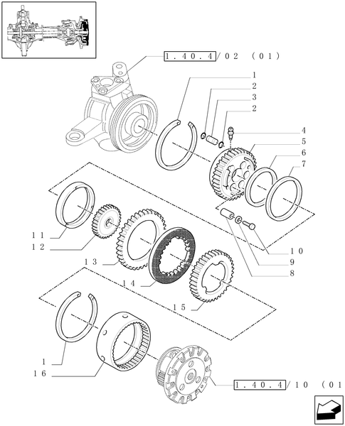 TM120-1.40.4/13[01] - (VAR.452) 4WD FRONT AXLE WITH BRAKES FOR TERRALOCK - BRAKES