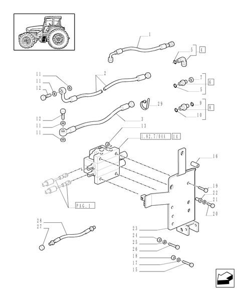 TM120-1.82.7/05 - (VAR.440/1) CONTROL VALVES WITH JOYSTICK FOR LOADER WITH HI-LO AND PIPES