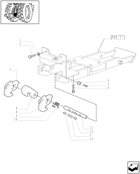 TM120-1.89.3/04[01] - (VAR.080-248) HYDRAULIC AUTOMATIC PICK UP HITCH FOR 1/2 AUXILIARY RAM