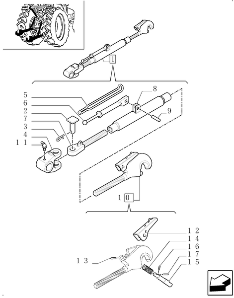 TM120-1.89.6/  E[01] - UPPER LINK BREAKDOWN (P/N 5174532 & 5174401) - C5157