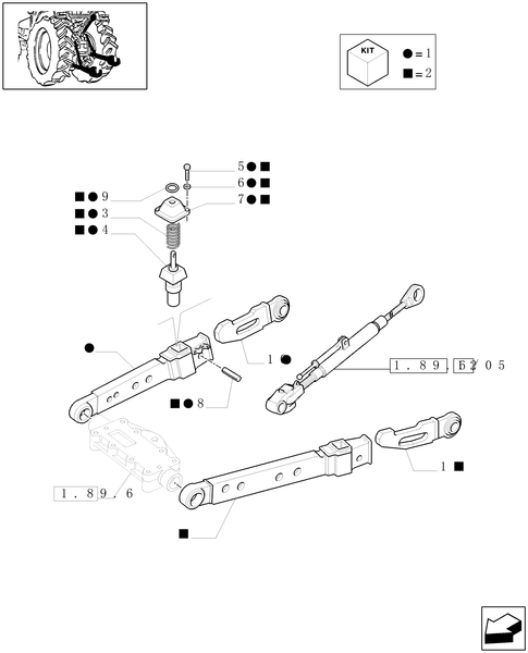 TM120-1.89.9/03[01A] - (VAR.911) IMPLEMENT CARRIER (TELESCOPIC ARMS), ANTI-SCHAKE  PLATES