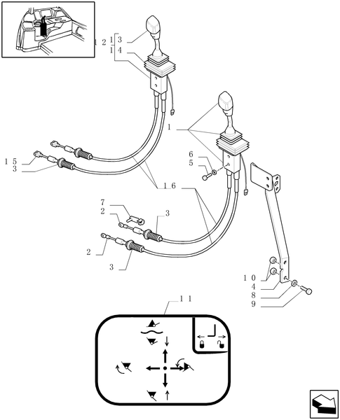 TM120-1.96.2/04 - (VAR.440/2) VALVE CONTROL UNIT WITH JOYSTICK FOR LOADER W/CAB SUSP.